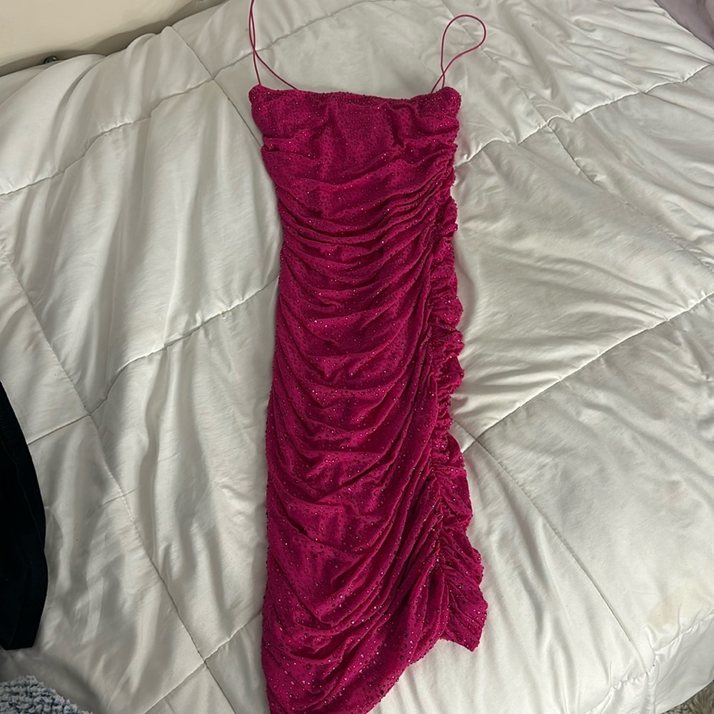 Pink mini dress